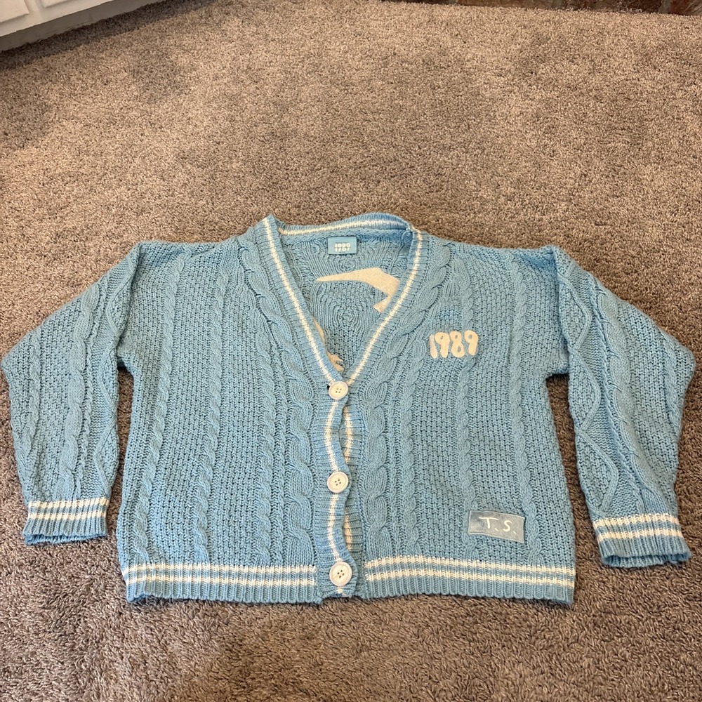 Taylor Swift 1989 (Taylor's Version) Light Blue Knit Cardigan, Size M/L Rare
